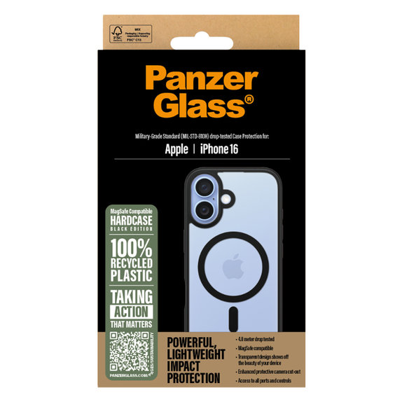 PanzerGlass - Maska HardCase sa MagSafe za iPhone 16, crno