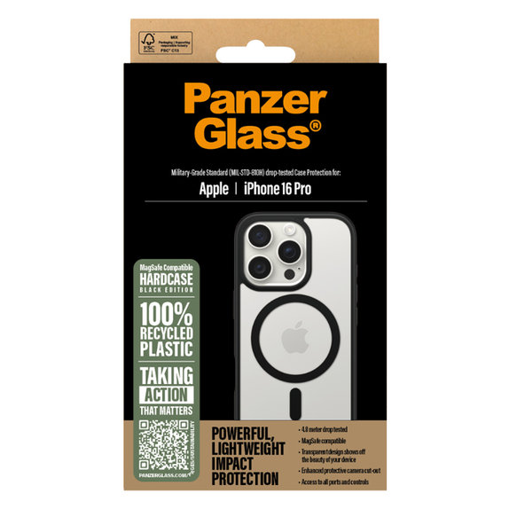 PanzerGlass - Maska HardCase sa MagSafe za iPhone 16 Pro, crno