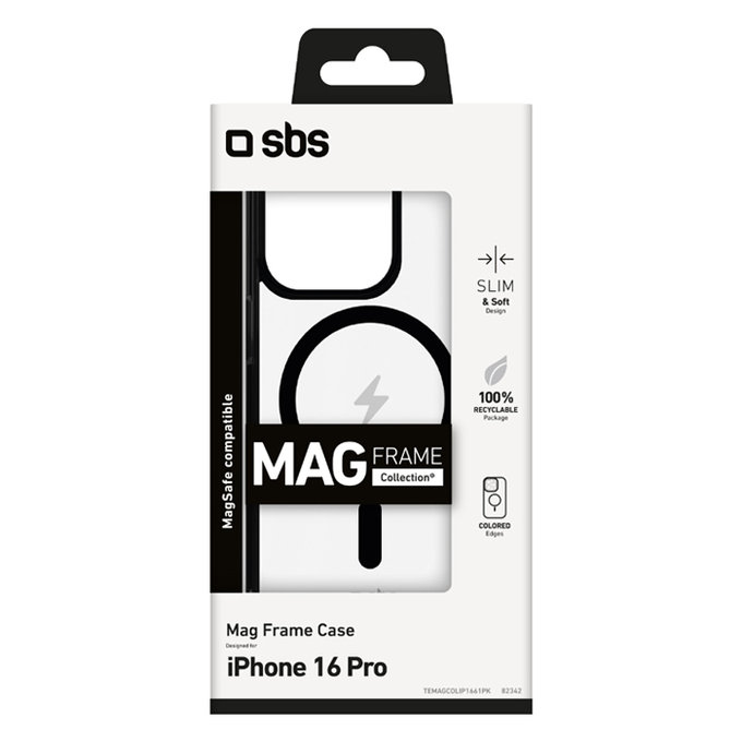 SBS - Maska Mag Frame sa MagSafe za iPhone 16 Pro, crno
