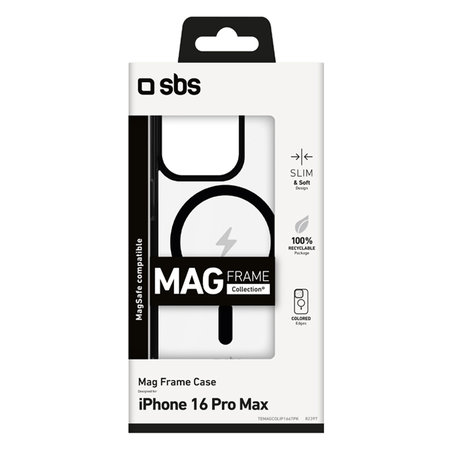 SBS - Maska Mag Frame sa MagSafe za iPhone 16 Pro Max, crno