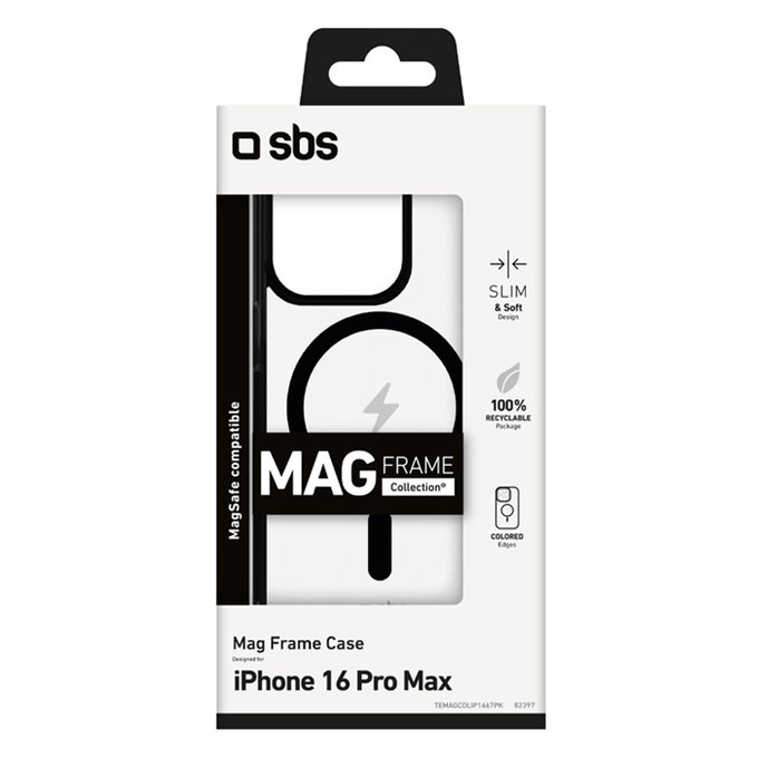 SBS - Maska Mag Frame sa MagSafe za iPhone 16 Pro Max, crno