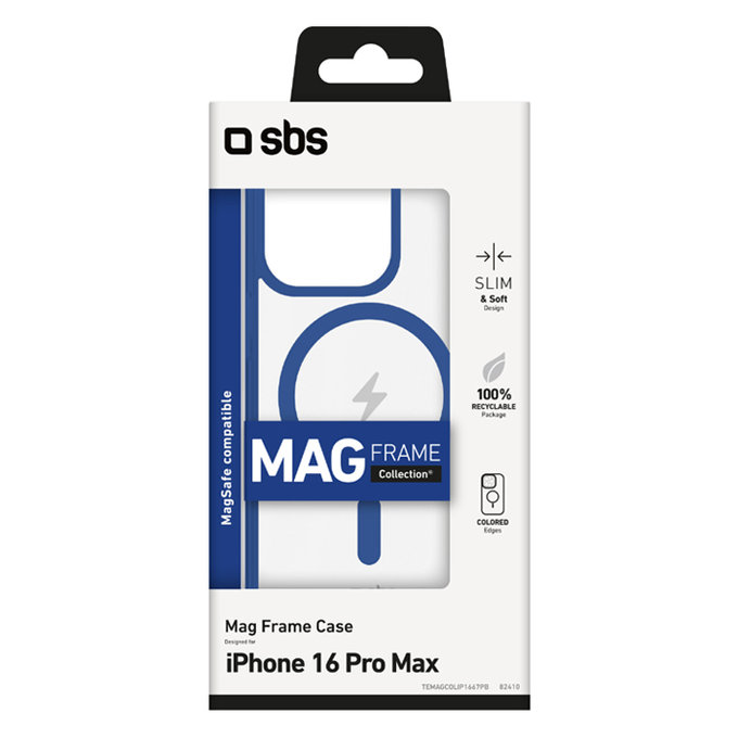 SBS - Maska Mag Frame sa MagSafe za iPhone 16 Pro Max, plava