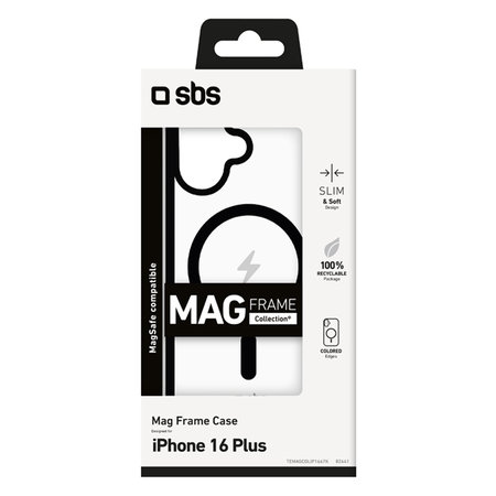 SBS - Maska Mag Frame sa MagSafe za iPhone 16 Plus, crno