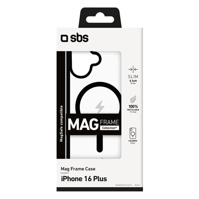 SBS - Maska Mag Frame sa MagSafe za iPhone 16 Plus, crno
