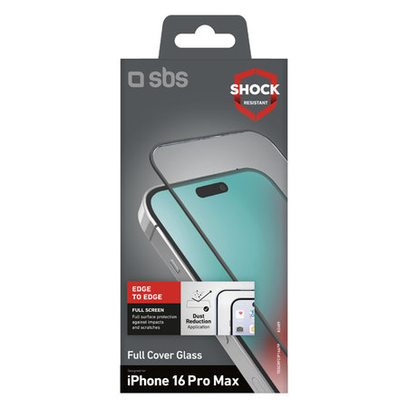 SBS - Kaljeno Staklo Full Cover za iPhone 16 Pro Max, crno