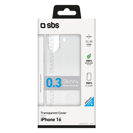 SBS - Maska Skinny za iPhone 16, transparentan