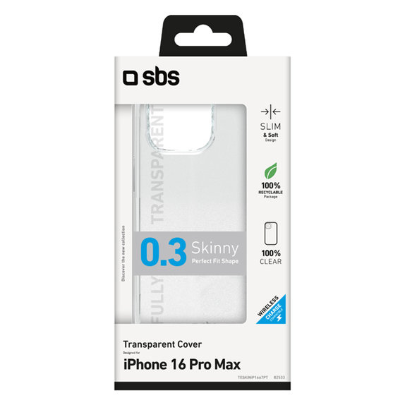 SBS - Maska Skinny za iPhone 16 Pro Max, transparentan