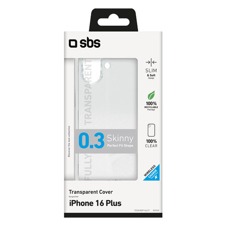 SBS - Maska Skinny za iPhone 16 Plus, transparentan
