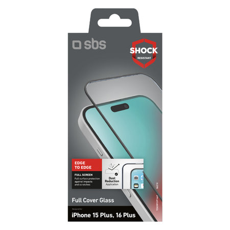 SBS - Kaljeno Staklo Full Cover za iPhone 16 Plus, crno