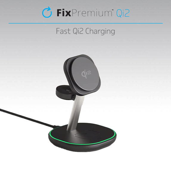 FixPremium - MagSafe Stalak za punjenje s Qi2, crna