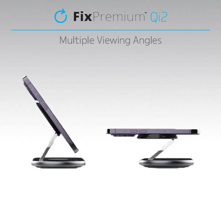 FixPremium - Stalak za punjenje s Qi2 za iPhone, Apple Watch i AirPods, crna