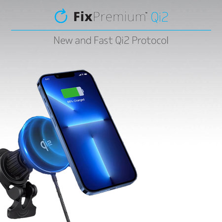 FixPremium - MagSafe Auto punjač s Qi2, crna