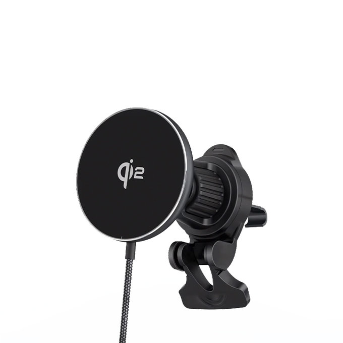 FixPremium - MagSafe Auto punjač s Qi2, crna