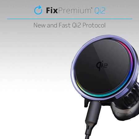 FixPremium - MagSafe Auto punjač Mini s Qi2, crna