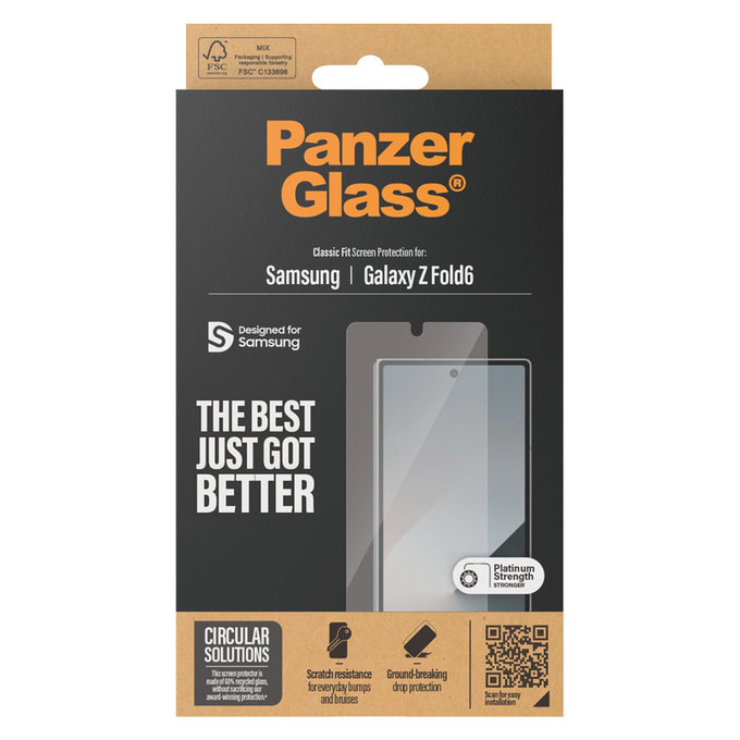 Kaljeno staklo Classic Fit za Samsung Galaxy Z Fold6, Prozirna, PanzerGlass