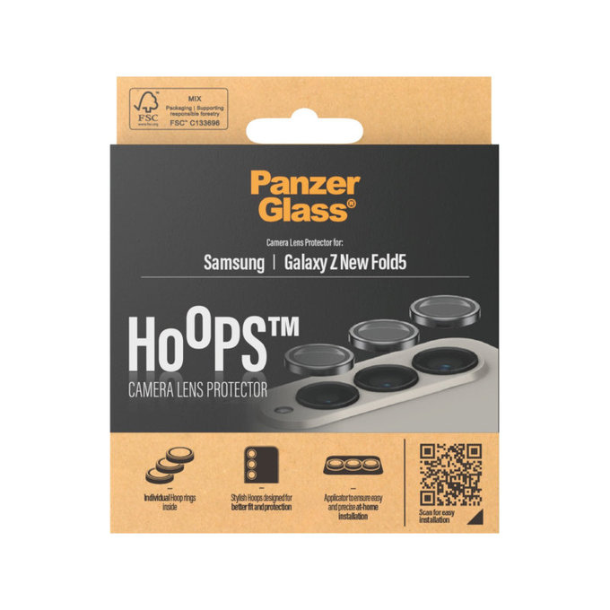 Zaštita objektiva kamere Hoops za Samsung Z Fold6, Crna, PanzerGlass