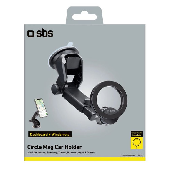 SBS - Auto držač Circle Mag s teleskopskom rukom, MagSafe, crna