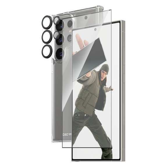 Bundle Hoops + Kaljeno staklo UWF + Hard Case D3O za Samsung Galaxy S24 Ultra, PanzerGlass