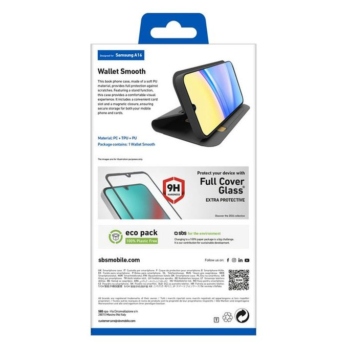 SBS - Maska Book Wallet Smooth za Samsung Galaxy A16, crno