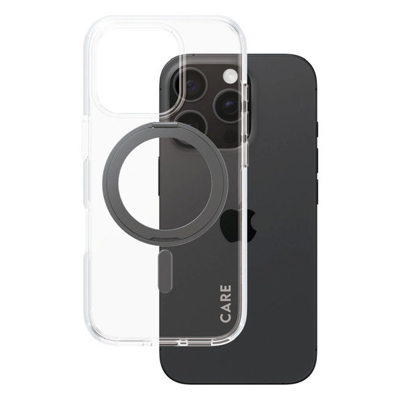 Maska Kickstand s MagSafeom za iPhone 16 Pro, Crna, CARE