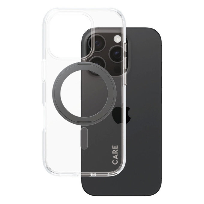 Maska Kickstand s MagSafeom za iPhone 16 Pro, Crna, CARE