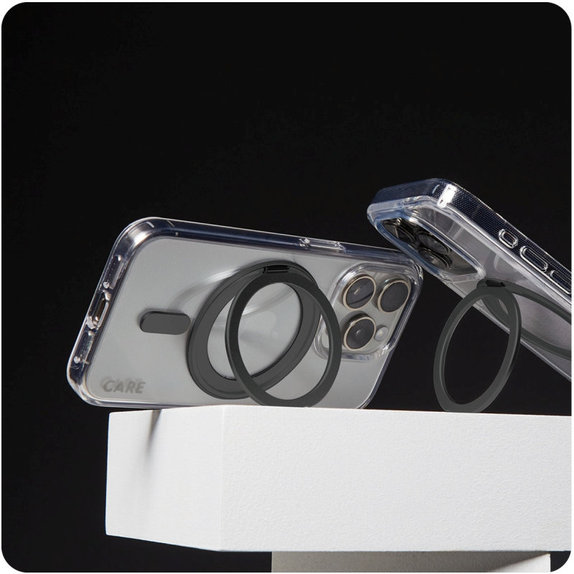 Maska Kickstand s MagSafeom za iPhone 16 Pro, Crna, CARE