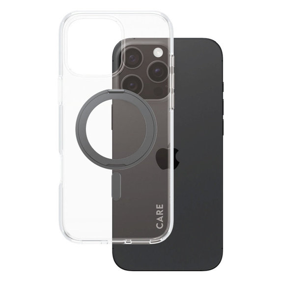 Maska Kickstand s MagSafeom za iPhone 16 Pro Max, Crna, CARE