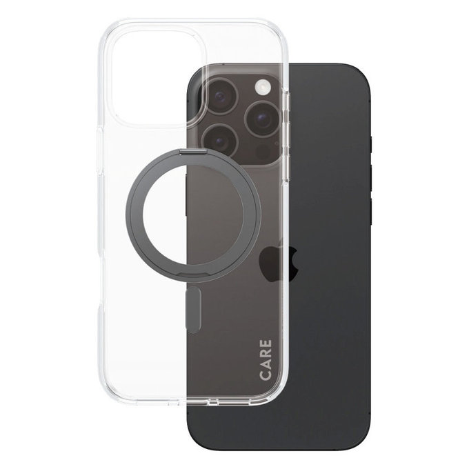 Maska Kickstand s MagSafeom za iPhone 16 Pro Max, Crna, CARE