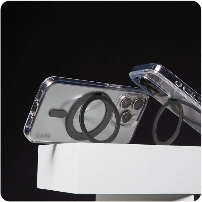 Maska Kickstand s MagSafeom za iPhone 16 Pro Max, Crna, CARE