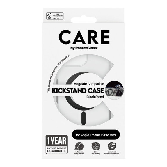 Maska Kickstand s MagSafeom za iPhone 16 Pro Max, Crna, CARE