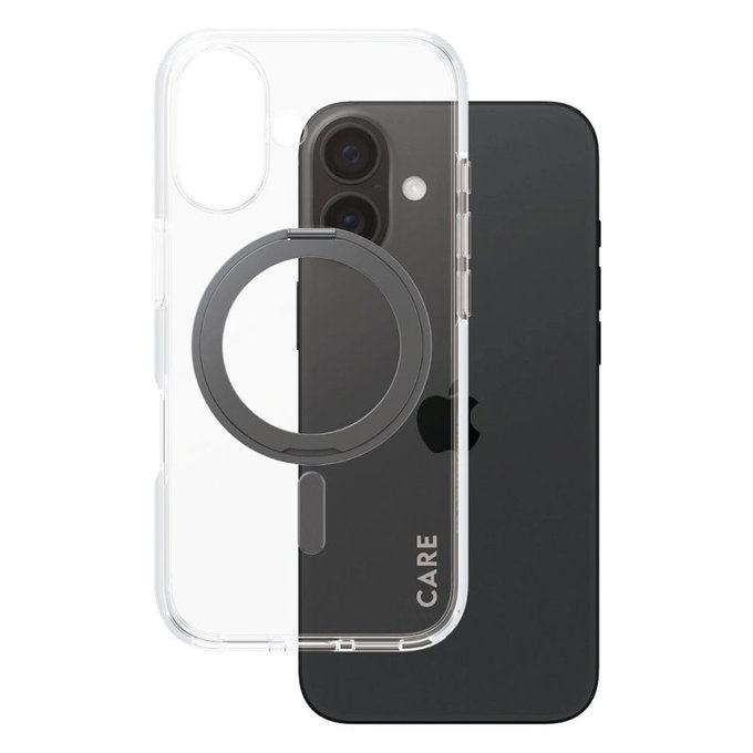 Maska Kickstand s MagSafeom za iPhone 16, Crna, CARE