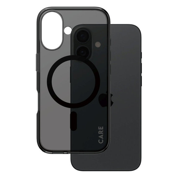 Maska Smokey s MagSafeom za iPhone 16, Crna, CARE