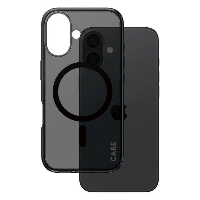 Maska Smokey s MagSafeom za iPhone 16, Crna, CARE