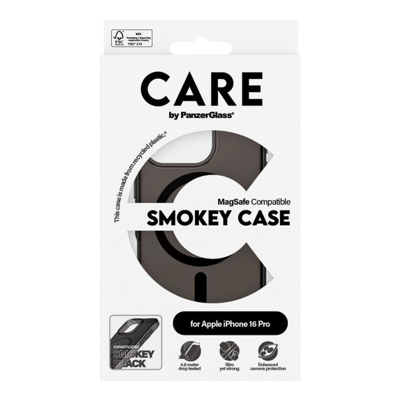 Maska Smokey s MagSafeom za iPhone 16 Pro, Crna, CARE