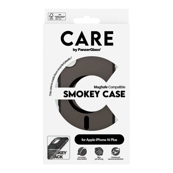 Maska Smokey s MagSafeom za iPhone 16 Plus, Crna, CARE