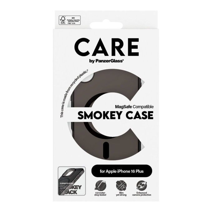 Maska Smokey s MagSafeom za iPhone 16 Plus, Crna, CARE
