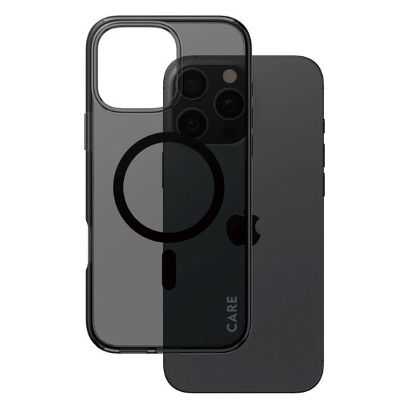 Maska Smokey s MagSafeom za iPhone 16 Pro Max, Crna, CARE