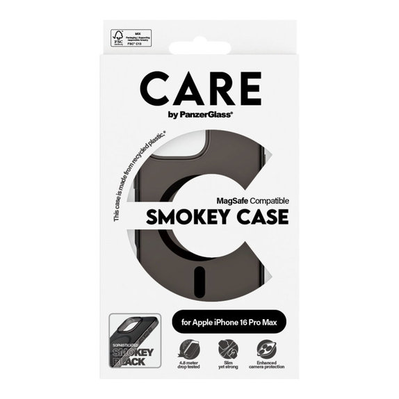 Maska Smokey s MagSafeom za iPhone 16 Pro Max, Crna, CARE