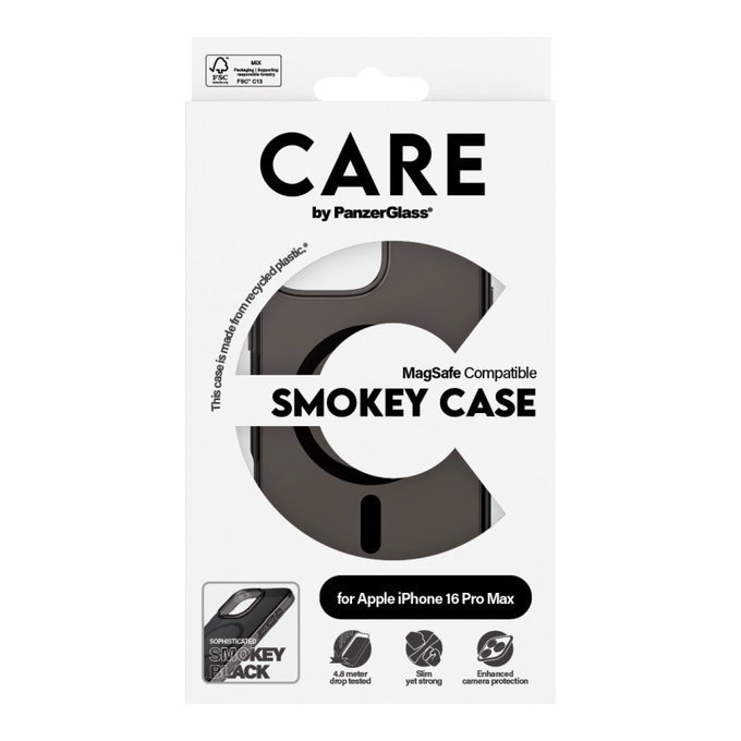 Maska Smokey s MagSafeom za iPhone 16 Pro Max, Crna, CARE