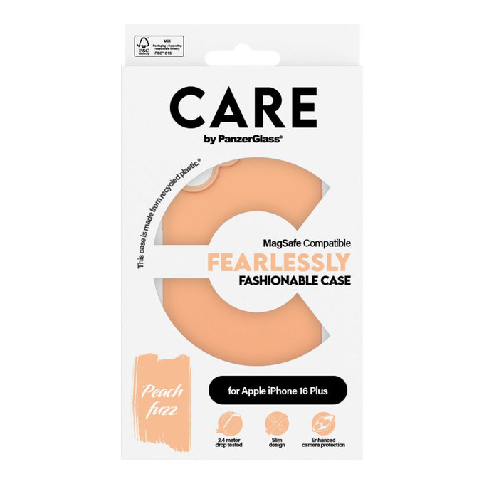 Maska Fearlessly s MagSafeom za iPhone 16 Plus, Peachy, CARE