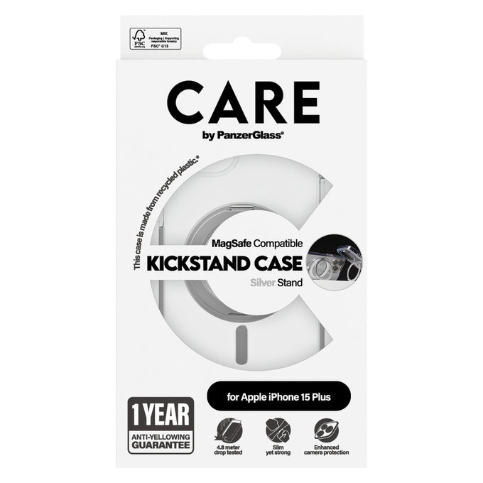 Maska Kickstand s MagSAFE by PanzerGlass za iPhone 15 Pro Max, Srebrna, PanzerGlass