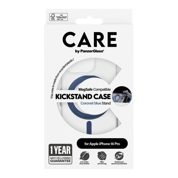 Maska Kickstand s MagSafeom za iPhone 16 Pro, Plava, CARE
