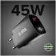 Putni adapter LCD USB-C, GaN, 45 W PD, crna, SBS