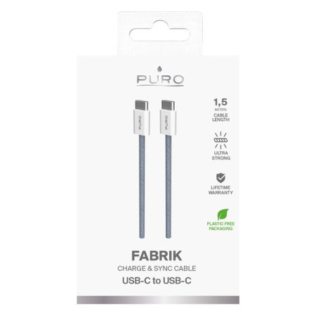 PURO - USB-C Kabel / USB-C, 60W, Fabrik FABK4, 1,5 m, blue lagon
