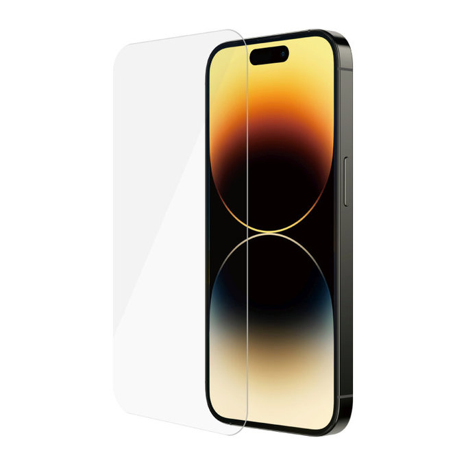 Kaljeno staklo Case Friendly UWF za iPhone 14 Pro, Crna, SAFE