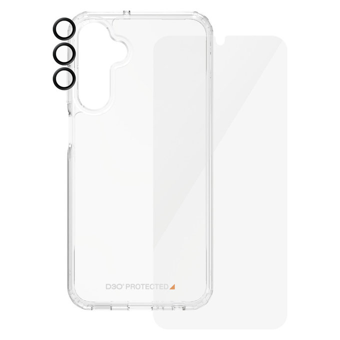 Bundle Hoops + Kaljeno staklo UWF + Hard Case D3O za Samsung Galaxy A25 5G, Prozirna, PanzerGlass