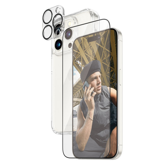 Bundle PicturePerfect + Kaljeno staklo UWF + Hard Case D3O za iPhone 15 Pro, PanzerGlass