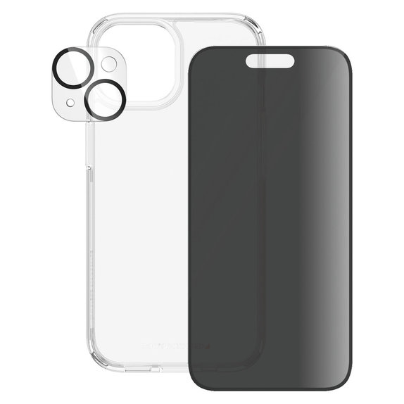 Bundle PicturePerfect + Kaljeno staklo UWF Privacy + Hard Case D3O za iPhone 15, PanzerGlass