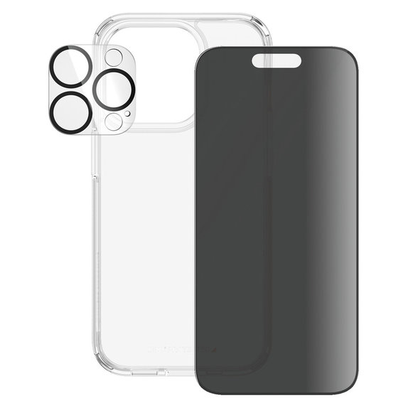 Bundle PicturePerfect + Kaljeno staklo UWF Privacy + Hard Case D3O za iPhone 15 Pro, PanzerGlass