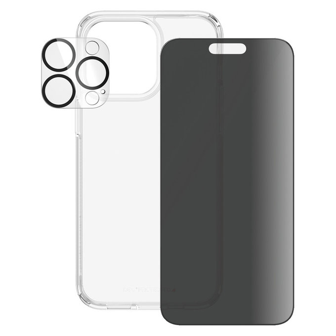 Bundle PicturePerfect + Kaljeno staklo UWF Privacy + Hard Case D3O za iPhone 15 Pro Max, PanzerGlass